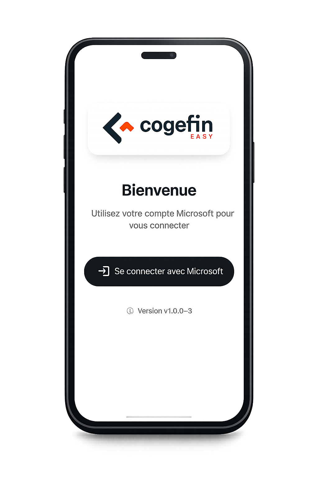 Capture d'écran Cogefin App - écran d'accueil
